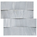 Cosmic gray 3d wave ledger panel 6"x24" honed marble wall tile LPNLMCOSGRY624-3DW product shot top view 5