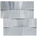 Cosmic gray 3d wave ledger panel 6"x24" honed marble wall tile LPNLMCOSGRY624-3DW product shot top view 6