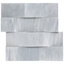 Cosmic gray 3d wave ledger panel 6"x24" honed marble wall tile LPNLMCOSGRY624-3DW product shot top view