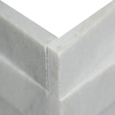 Cosmic Gray Ledger Corner 3D Wave 6"x18" Honed Marble Wall Tile LPNLMCOSGRY618COR-3DW product shot profile view