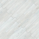 Cosmic white 3d wave ledger panel 6" x 24" honed marble wall tile LPNLMCOSWHI624-3DW product shot angle view