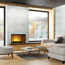 Cosmic white 3d wave ledger panel 6" x 24" honed marble wall tile LPNLMCOSWHI624-3DW product shot room view
