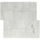 Cosmic white ledger panel 6"x24" splitface marble wall tile LPNLMCOSWHI624 product shot top view 2