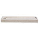 Cream Royal Marble Rectangular Shower Base Hand-carved from Solid Marble Block (W)16" (L)48" (H)3" product side view