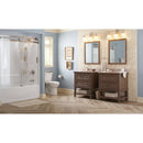 Crema arched herringbone 12X12 polished marble mesh mounted mosaic tile SMOT-ARCH-CREM-HBP product shot bath view