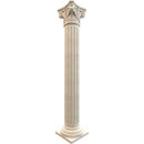 Crema marfil marble hand-carved column base head body included 20x20x79 MEGCL01 angle view