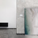 Crete aqua rigato linear textured porcelain floor and wall tile liberty us collection LUSIRS0636128 product shot lobby area view