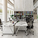 Crete aqua rigato linear textured porcelain floor and wall tile liberty us collection LUSIRS1836128 product shot office view