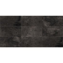 Crete weathered black honed porcelain floor and wall tile liberty us collection LUSIRG1836131 product shot multiple tiles top view