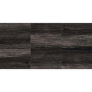 Crete weathered black linear textured porcelain floor and wall tile rigato 18x36 liberty us collection LUSIRS1836131 product shot multiple tiles top view
