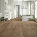 SPC Vinyl Rigid Core 7" Width 60" RL, 7mm Thick, 1.5mm IXPE Crowned Hazel, Meraki Floors - Mazzia Collection bath view 3
