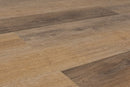 SPC Vinyl Rigid Core 7" Width 60" RL, 7mm Thick, 1.5mm IXPE Crowned Hazel, Meraki Floors - Mazzia Collection angle plank view
