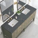 James Martin Emmeline 72" Double Bathroom Vanity, Pebble Oak