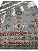 Hand-Knotted Afghani Kazak Wool Rug 8’11” x 11’10”