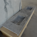 HANDCRAFTED CUSTOM TUNDRA GREY MARBLE DOUBLE SINK (NS-137)