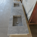 HANDCRAFTED CUSTOM TUNDRA GREY MARBLE DOUBLE SINK (NS-137)