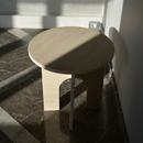 Travertin Coffee Table, Round Marble Coffee Table, Luxury Side Table, Elegant Coffee Table for Living Room, Marble Side Table