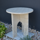 Travertin Coffee Table, Round Marble Coffee Table, Luxury Side Table, Elegant Coffee Table for Living Room, Marble Side Table