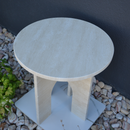 Travertin Coffee Table, Round Marble Coffee Table, Luxury Side Table, Elegant Coffee Table for Living Room, Marble Side Table