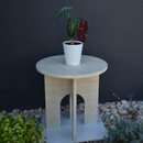 Travertin Coffee Table, Round Marble Coffee Table, Luxury Side Table, Elegant Coffee Table for Living Room, Marble Side Table