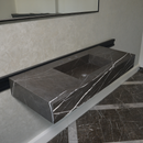 HANDCRAFTED CUSTOM PIETRA GREY MARBLE SINK (NS-081)