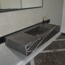 HANDCRAFTED CUSTOM PIETRA GREY MARBLE SINK (NS-081)