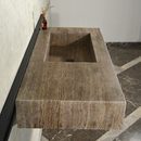 CUSTOM HANDCRAFTED SILVER TRAVERTINE SINK (TR-081)