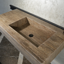 CUSTOM HANDCRAFTED SILVER TRAVERTINE SINK (TR-081)