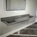 HANDCRAFTED PIETRA GREY HIGH ENGINEERED PORCELAIN DOUBLE SINK (ES-095)