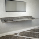 HANDCRAFTED PIETRA GREY HIGH ENGINEERED PORCELAIN DOUBLE SINK (ES-095)