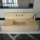 HANDCRAFTED CUSTOM TRAVERTINE SINK (TR-095)