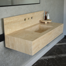HANDCRAFTED CUSTOM TRAVERTINE SINK (TR-095)