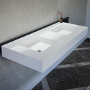 HANDCRAFTED CUSTOM WHITE QUARTZ DOUBLE SINK (QU-081)
