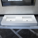 HANDCRAFTED CUSTOM WHITE QUARTZ DOUBLE SINK (QU-081)