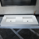 HANDCRAFTED CUSTOM WHITE QUARTZ DOUBLE SINK (QU-081)
