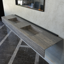 HANDCRAFTED INFINITY TRAVERTINO GREY HIGH ENGINEERED STONE SINK (ES-104)