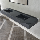 HANDCRAFTED INFINITY TOTAL BLACK HIGH ENGINEERED PORCELAIN DOUBLE SINK (ES-093)