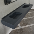 HANDCRAFTED INFINITY TOTAL BLACK HIGH ENGINEERED PORCELAIN DOUBLE SINK (ES-093)