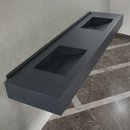 HANDCRAFTED INFINITY TOTAL BLACK HIGH ENGINEERED PORCELAIN DOUBLE SINK (ES-093)