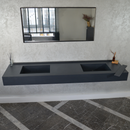 HANDCRAFTED INFINITY TOTAL BLACK HIGH ENGINEERED PORCELAIN DOUBLE SINK (ES-093)