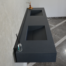 HANDCRAFTED INFINITY TOTAL BLACK HIGH ENGINEERED PORCELAIN DOUBLE SINK (ES-093)