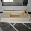 HANDCRAFTED CUSTOM TRAVERTINE SINK (TR-092)