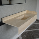 HANDCRAFTED CUSTOM TRAVERTINE SINK (TR-092)