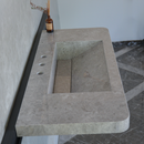 HANDCRAFTED CUSTOM TUNDRA GREY MARBLE SINK (NS-097)