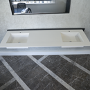 HANDCRAFTED CUSTOM WHITE QUARTZ DOUBLE SINK (QU-101)