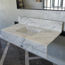 HANDCRAFTED CUSTOM CALACATTA MARBLE SINK (NS-108)