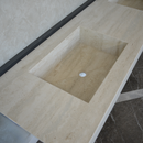 HANDCRAFTED INFINITY TRAVERTINO CHIARO HIGH ENGINEERED PORCELAIN DOUBLE SINK (ES-099)