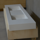 HANDCRAFTED CUSTOM WHITE QUARTZ DOUBLE SINK (QU-121)
