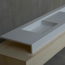 HANDCRAFTED CUSTOM WHITE QUARTZ DOUBLE SINK (QU-121)