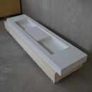 HANDCRAFTED CUSTOM WHITE QUARTZ DOUBLE SINK (QU-121)